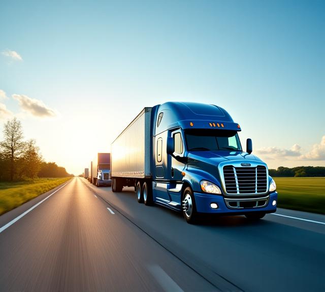 W.C.O. Trucking LLC trucking fleet on Southeast highway